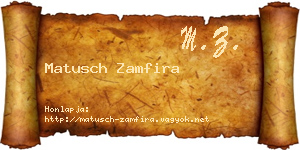 Matusch Zamfira névjegykártya